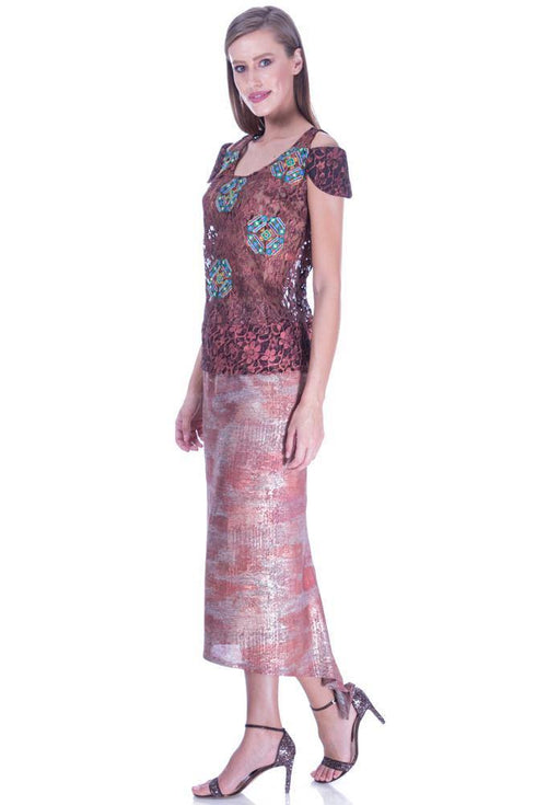 Fusta tricot aramie pictata  Liza Panait Liza Panait Online Boutique